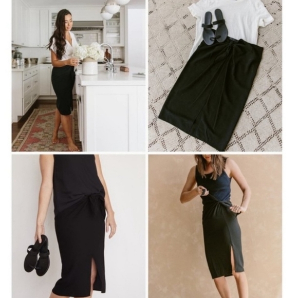 Jenni Kayne Black Crepe Tie Skirt XS - Picture 6 of 11